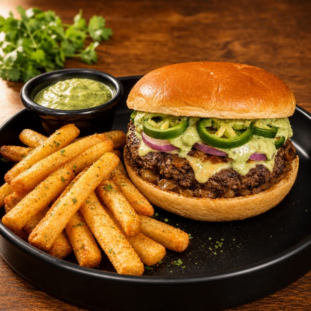 Latin Smokestack Burger.